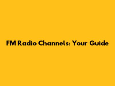 FM Radio Channels: Your Guide
