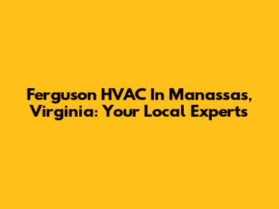 Ferguson HVAC In Manassas, Virginia: Your Local Experts