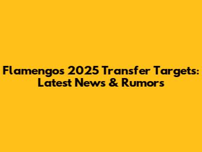 Flamengo's 2025 Transfer Targets: Latest News & Rumors