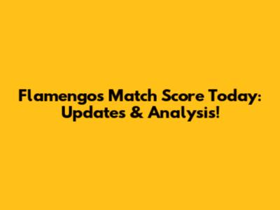 Flamengo's Match Score Today: Updates & Analysis!
