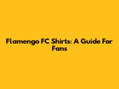 Flamengo FC Shirts: A Guide For Fans