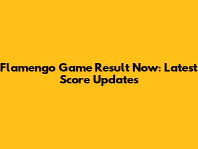 Flamengo Game Result Now: Latest Score Updates