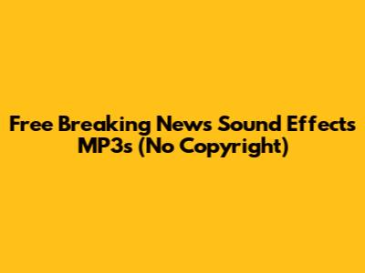 Free Breaking News Sound Effects MP3s (No Copyright)