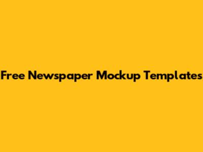Free Newspaper Mockup Templates