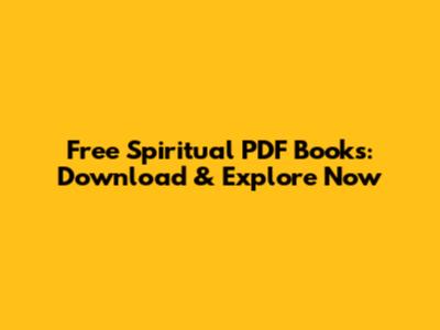 Free Spiritual PDF Books: Download & Explore Now