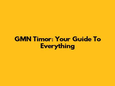 GMN Timor: Your Guide To Everything