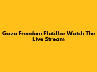 Gaza Freedom Flotilla: Watch The Live Stream
