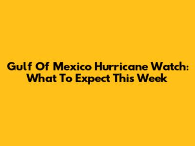 Gulf Of Mexico Hurricane Watch: What To Expect This Week