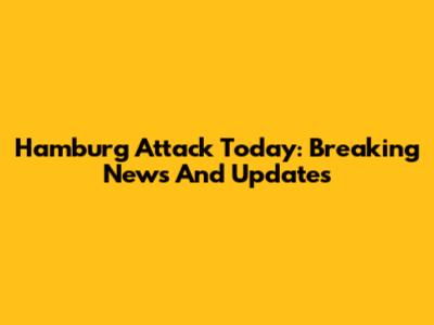 Hamburg Attack Today: Breaking News And Updates