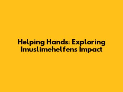 Helping Hands: Exploring Imuslimehelfen's Impact
