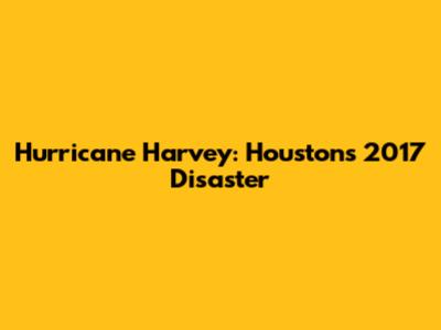 Hurricane Harvey: Houston's 2017 Disaster
