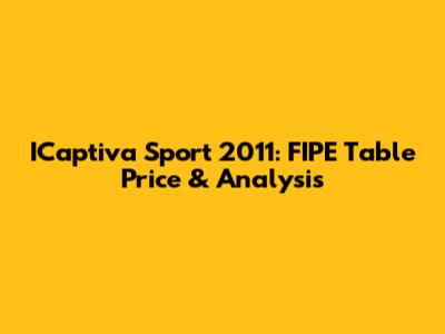 ICaptiva Sport 2011: FIPE Table Price & Analysis
