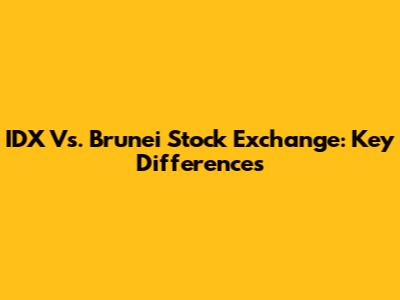IDX Vs. Brunei Stock Exchange: Key Differences