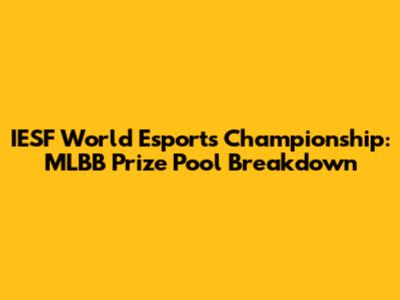 IESF World Esports Championship: MLBB Prize Pool Breakdown