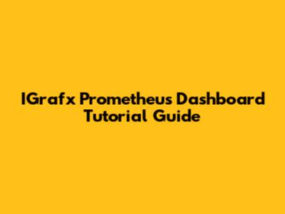 IGrafx Prometheus Dashboard Tutorial Guide