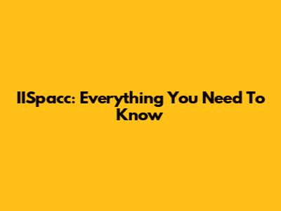 IISpacc: Everything You Need To Know