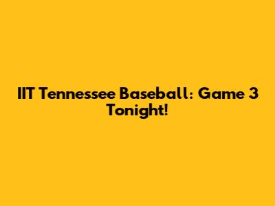 IIT Tennessee Baseball: Game 3 Tonight!