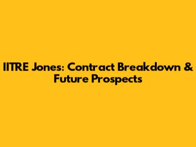 IITRE Jones: Contract Breakdown & Future Prospects