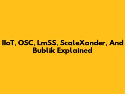 IIoT, OSC, LmSS, ScaleXander, And Bublik Explained