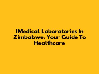 IMedical Laboratories In Zimbabwe: Your Guide To Healthcare