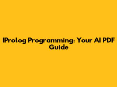IProlog Programming: Your AI PDF Guide
