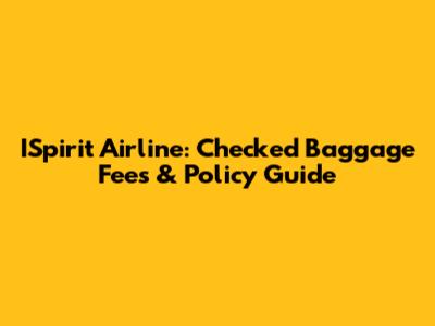 ISpirit Airline: Checked Baggage Fees & Policy Guide