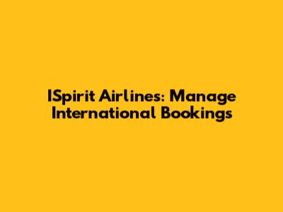 ISpirit Airlines: Manage International Bookings