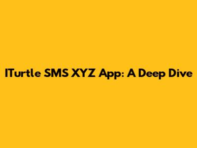 ITurtle SMS XYZ App: A Deep Dive