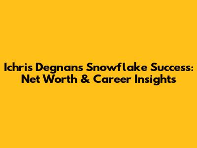 Ichris Degnan's Snowflake Success: Net Worth & Career Insights