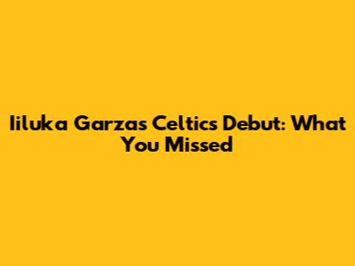 Iiluka Garza's Celtics Debut: What You Missed