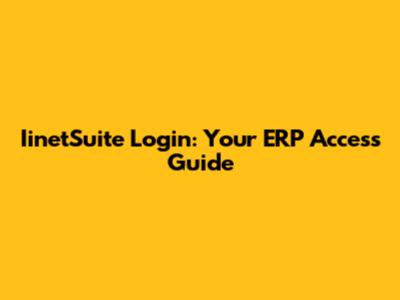IinetSuite Login: Your ERP Access Guide