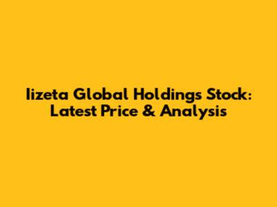 Iizeta Global Holdings Stock: Latest Price & Analysis