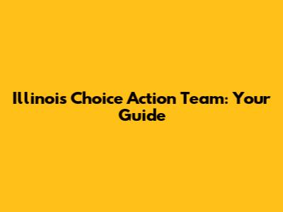 Illinois Choice Action Team: Your Guide