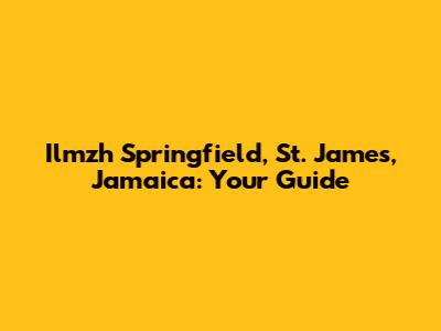 Ilmzh Springfield, St. James, Jamaica: Your Guide