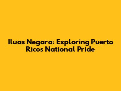 Iluas Negara: Exploring Puerto Rico's National Pride