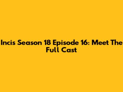 Incis Season 18 Episode 16: Meet The Full Cast