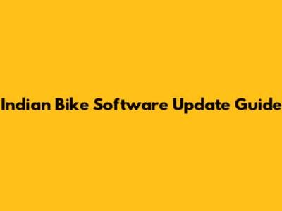 Indian Bike Software Update Guide