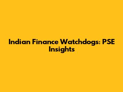 Indian Finance Watchdogs: PSE Insights