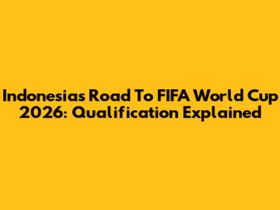 Indonesia's Road To FIFA World Cup 2026: Qualification Explained