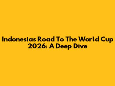 Indonesia's Road To The World Cup 2026: A Deep Dive