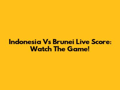 Indonesia Vs Brunei Live Score: Watch The Game!