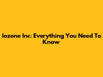 Iozone Inc: Everything You Need To Know