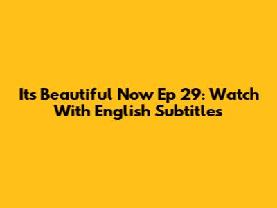It's Beautiful Now Ep 29: Watch With English Subtitles