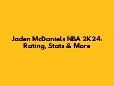 Jaden McDaniels NBA 2K24: Rating, Stats & More