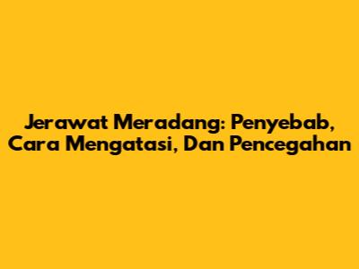 Jerawat Meradang: Penyebab, Cara Mengatasi, Dan Pencegahan