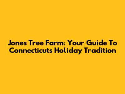 Jones Tree Farm: Your Guide To Connecticut's Holiday Tradition