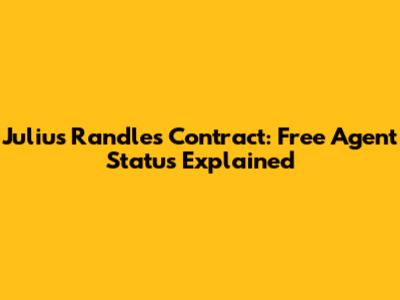 Julius Randle's Contract: Free Agent Status Explained