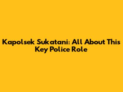 Kapolsek Sukatani: All About This Key Police Role