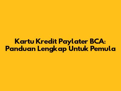 Kartu Kredit Paylater BCA: Panduan Lengkap Untuk Pemula