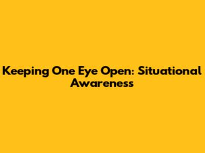 Keeping One Eye Open: Situational Awareness